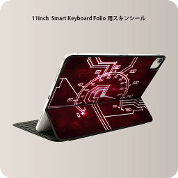 Smart Keyboard Folio 用 スキンシール 11インチ iPad Pro用 第1-4世代 iPad Air 第4-5世代 対応 全面スキンシール フル 前面 背面 保護シール 人気 007744 メーター　赤　レッド