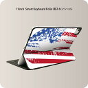 Smart Keyboard Folio 用 スキンシール 11インチ iPad Pro用 第1-4世代 iPad Air 第4-5世代 対応 全面スキンシール フル 前面 背面 保護シール 人気 008330 唇　くちびる　イラスト　アメリカ　国旗