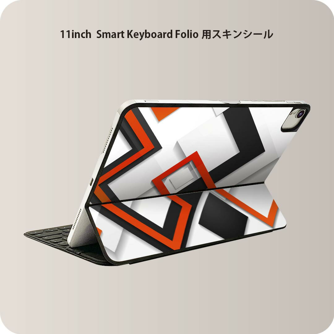 Smart Keyboard Folio 用 スキンシール 11インチ iPad Pro用 第1-4世代 iPad Air 第4-5世代 対応 全面スキンシール フル 前面 背面 保護シール 人気 008354 デザイン　赤　黒　ブラック　レッド