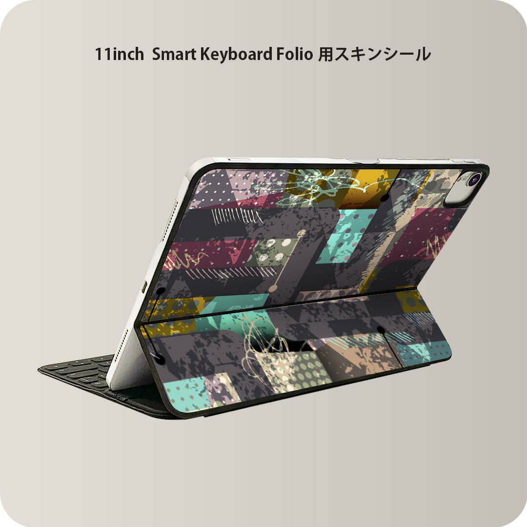 Smart Keyboard Folio 用 スキンシール 11インチ iPad Pro用 第1-4世代 iPad Air 第4-5世代 対応 全面スキンシール フル 前面 背面 保護シール 人気 008660 模様　カラフル　水玉