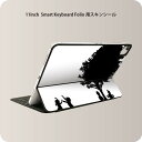 Smart Keyboard Folio 用 スキンシール 11インチ iPad Pro用 第1-4世代 iPad Air 第4-5世代 対応 全面スキンシール フル 前面 背面 保護シール 人気 009465 人物　こども　モノクロ