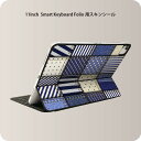 Smart Keyboard Folio 用 スキンシール 11インチ iPad Pro用 第1-4世代 iPad Air 第4-5世代 対応 全面スキンシール フル 前面 背面 保護シール 人気 010171 水玉　ボーダー　青