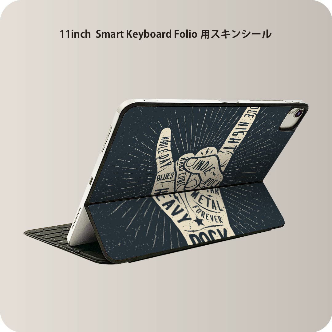 Smart Keyboard Folio 用 スキンシール 11インチ iPad Pro用 第1-4世代 iPad Air 第4-5世代 対応 全面スキンシール フル 前面 背面 保護シール 人気 010416 英語　手　タトゥー