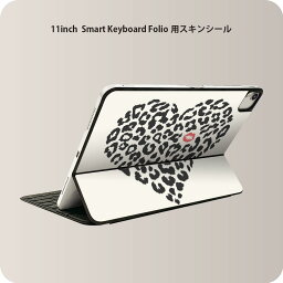 Smart Keyboard Folio 用 スキンシール 11インチ iPad Pro用 第1-4世代 iPad Air 第4-5世代 対応 全面スキンシール フル 前面 背面 保護シール 人気 011300 ヒョウ柄　くちびる　レオパード