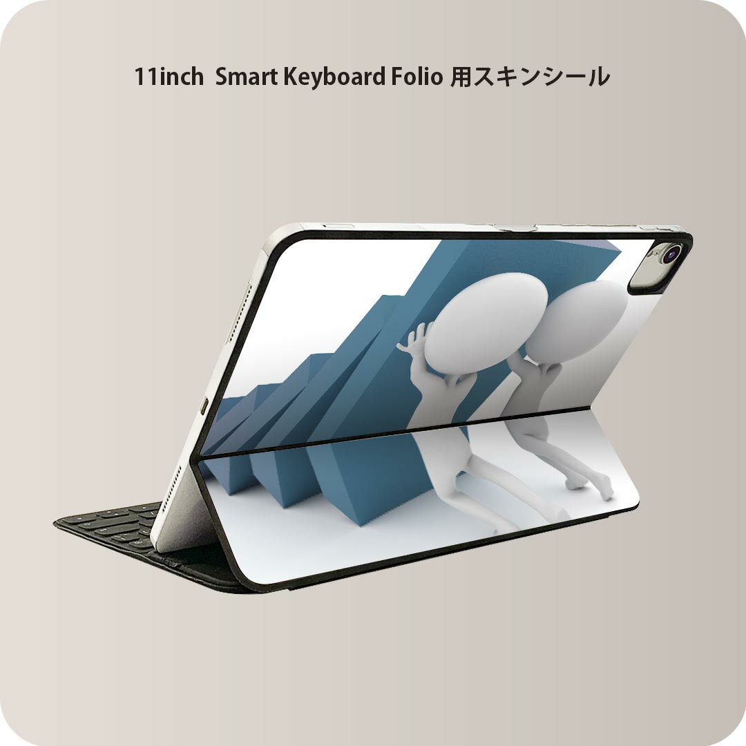 Smart Keyboard Folio 用 スキンシール 11インチ iPad Pro用 第1-4世代 iPad Air 第4-5世代 対応 全面スキンシール フル 前面 背面 保護シール 人気 011414 ドミノ　壁　キャラクター