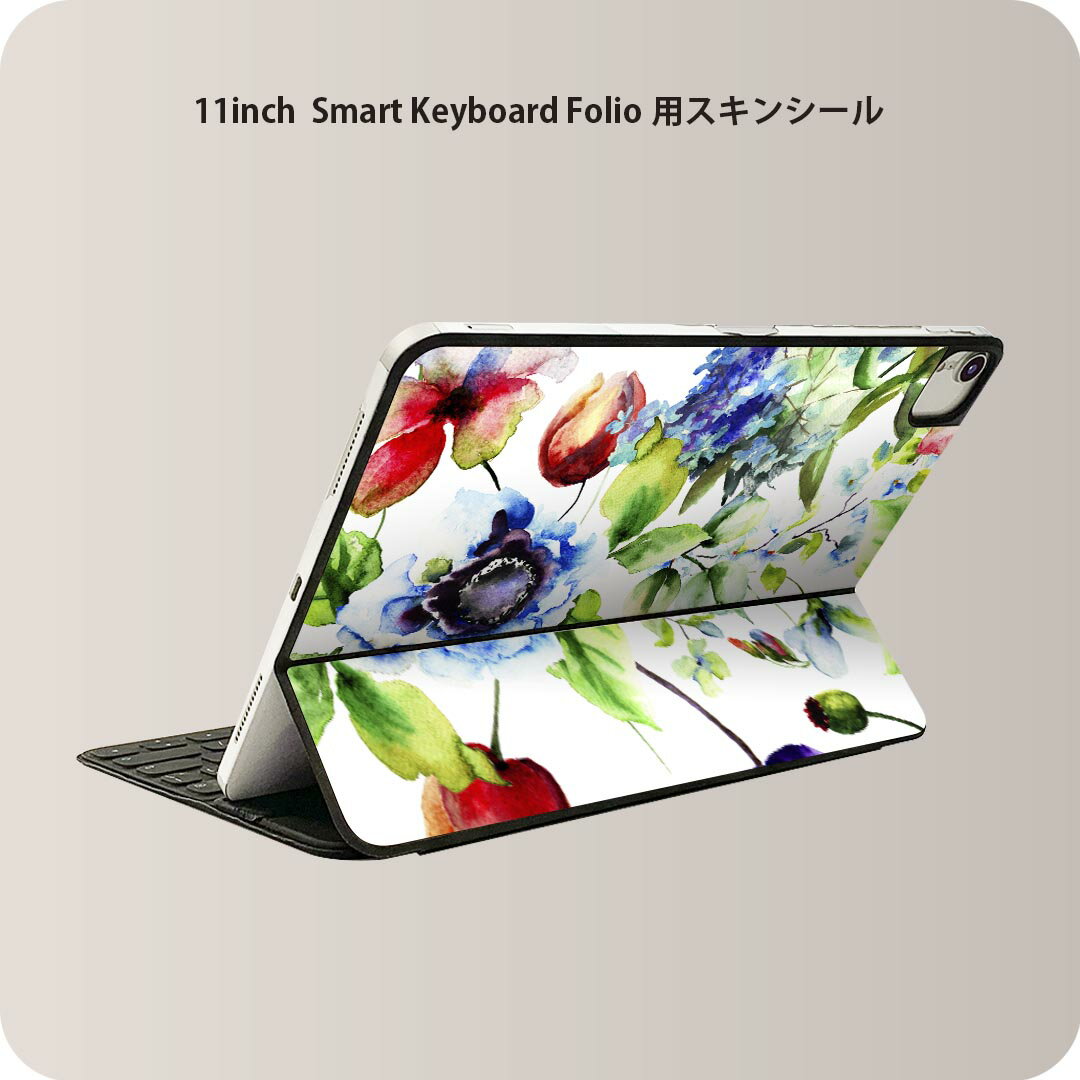 Smart Keyboard Folio 用 スキンシール 11インチ iPad Pro用 第1-4世代 iPad Air 第4-5世代 対応 全面スキンシール フル 前面 背面 保護シール 人気 011877 花柄　　おしゃれ