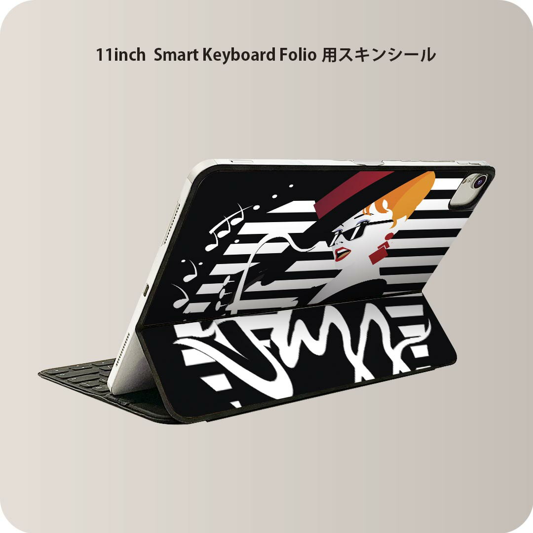 Smart Keyboard Folio 用 スキンシール 11インチ iPad Pro用 第1-4世代 iPad Air 第4-5世代 対応 全面スキンシール フル 前面 背面 保護シール 人気 014214 音楽　楽器　ジャズ