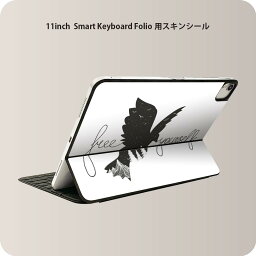 Smart Keyboard Folio 用 スキンシール 11インチ iPad Pro用 第1-4世代 iPad Air 第4-5世代 対応 全面スキンシール フル 前面 背面 保護シール 人気 014240 英語　鳥　シルエット