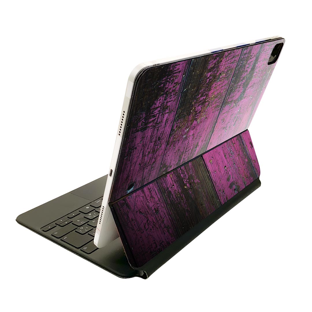 乐天商城 - Magic Keyboard 12.9インチ iPad Pro（第4世代、第5世代、第6世代）対応 apple アップル アイパッド 全面スキンシール フル 前面 背面 保護シール 人気 木目　ペンキ　ピンク 000087