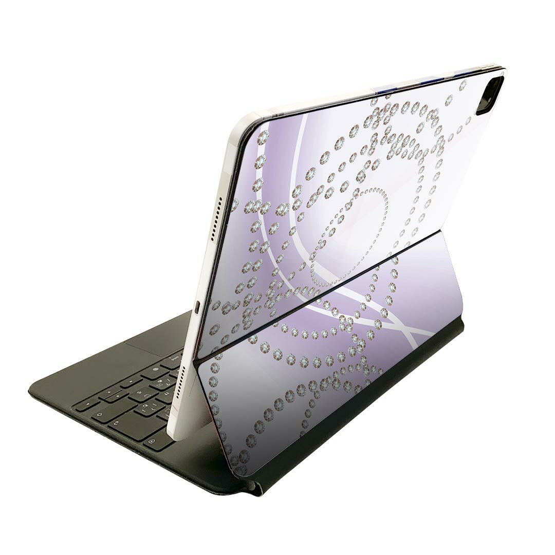 Magic Keyboard 用 スキンシール 11インチ iPad Pro用 第1-4世代 iPad Air 第4-5世代 対応 全面スキンシール フル 前面 背面 保護シール 人気 000112 紫 パール ダイヤ