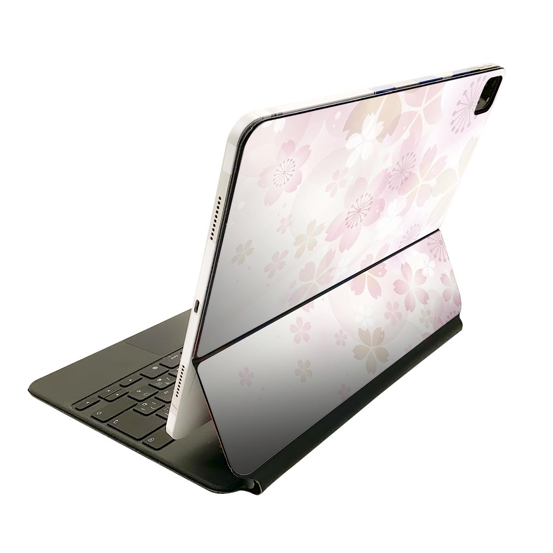 Magic Keyboard 用 スキンシール 11インチ iPad Pro用 第1-4世代 iPad Air 第4-5世代 対応 全面スキンシール フル 前面 背面 保護シール 人気 000179 さくら　ピンク　春