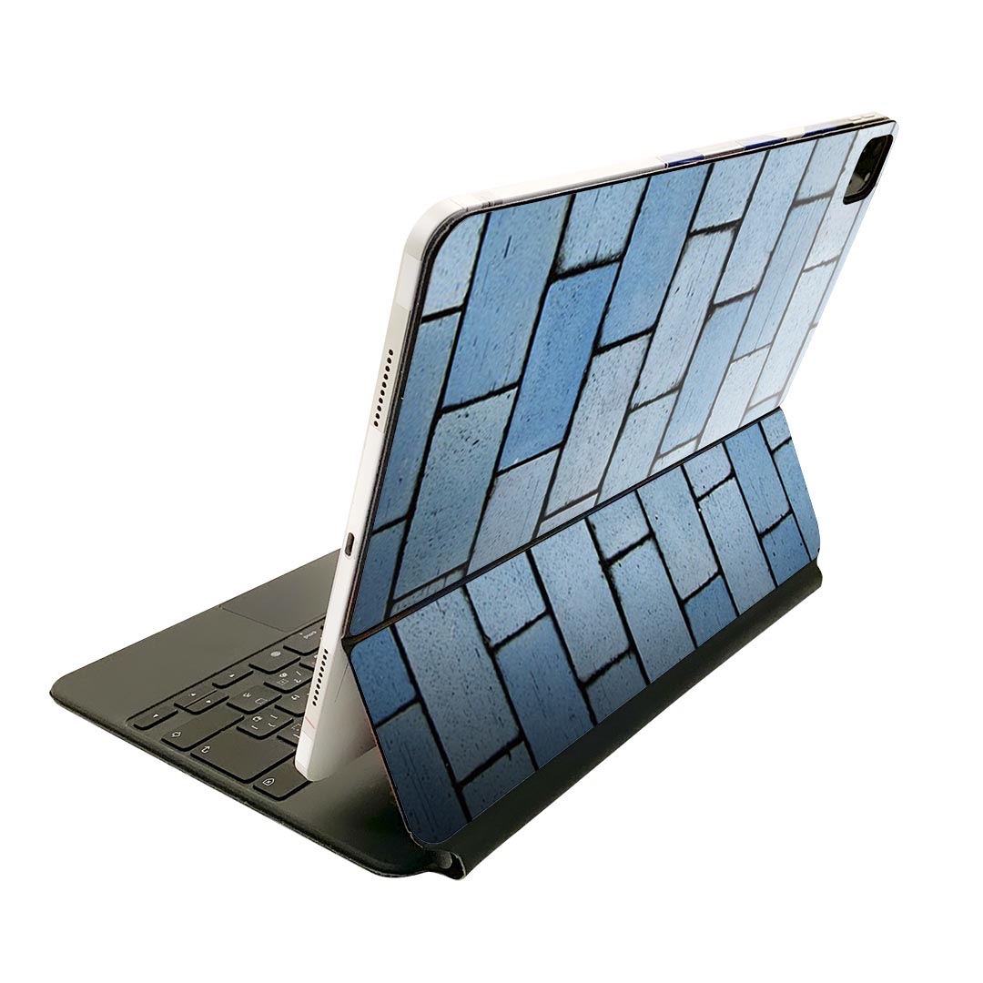 Magic Keyboard 用 スキンシール 11インチ iPad Pro用 第1-4世代 iPad Air 第4-5世代 対応 全面スキンシール フル 前面 背面 保護シール 人気 000302 壁　青　壁画(2.0)