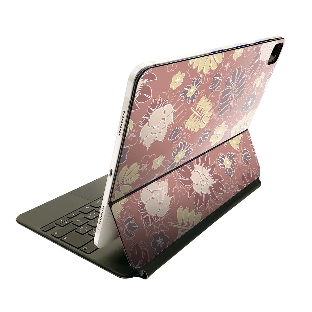Rakuten - Magic Keyboard 12.9インチ iPad Pro（第4世代、第5世代、第6世代）対応 apple アップル アイパッド　全面スキンシール フル 前面　背面 保護シール 人気 000742 ピンク　花