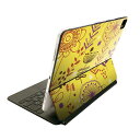 Magic Keyboard 12.9インチ iPad Pro(第4世代、第5世代、第6世代)対応 apple アップル アイパッド 全面スキンシール フル 前面 背面 保護シール 人気 花 葉 黄色 000762(2)