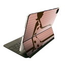 Magic Keyboard 12.9インチ iPad Pro（第4世代、第5世代、第6世代）対応 apple アップル アイパッド　全面スキンシール フル 前面　背面 保護シール 人気 000836 ダマスク　ピンク　女の子