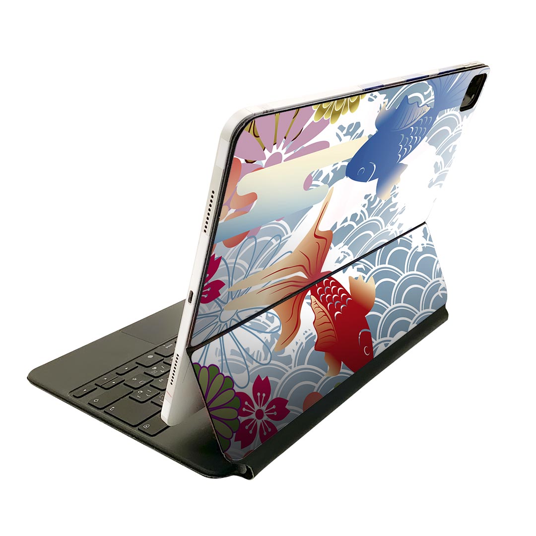 Magic Keyboard 12.9インチ iPad Pro（第4世代、第5世代、第6世代）対応 apple アップル アイパッド　全面スキンシール フル 前面　背面 保護シール 人気 000840 日本語・和柄 金魚　和柄