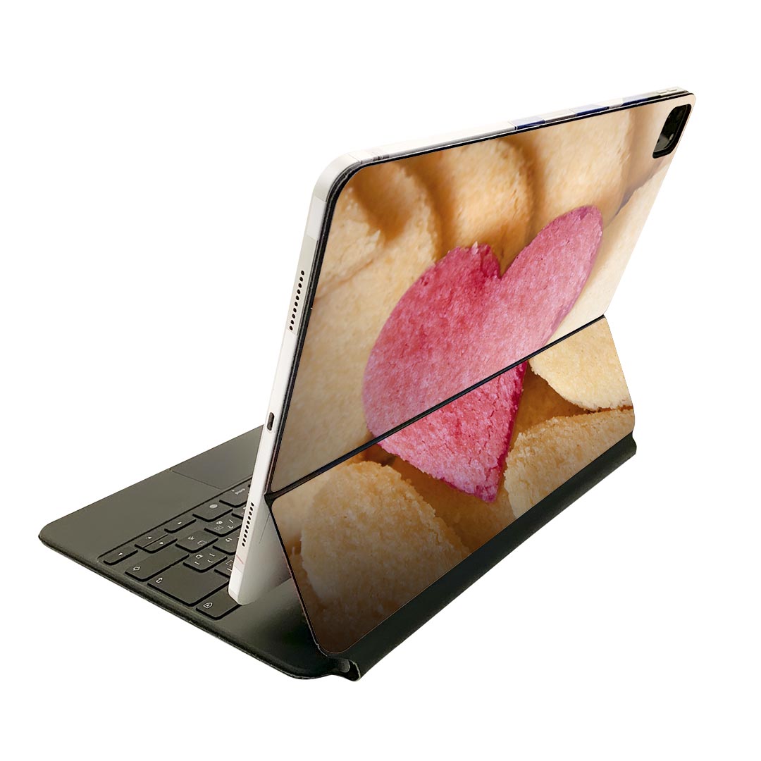 Magic Keyboard 用 スキンシール 11インチ iPad Pro用 第1-4世代 iPad Air 第4-5世代 対応 全面スキンシール フル 前面 背面 保護シール 人気 000861 クッキー　ハート　食べ物
