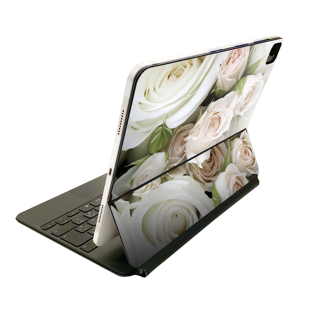 Magic Keyboard 12.9インチ iPad Pro（第4世代、第5世代、第6世代）対応 apple アップル アイパッド 全面スキンシール フル 前面 背面 保護シール 人気 バラ　花柄 000885