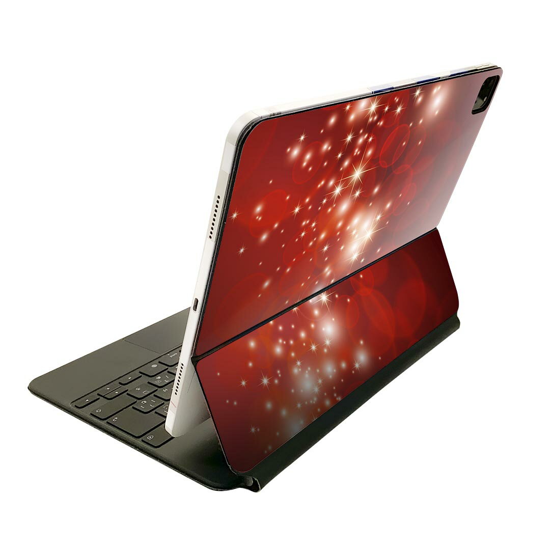 Magic Keyboard 12.9インチ iPad Pro（第4世代、第5世代、第6世代）対応 apple アップル アイパッド 全面スキンシール フル 前面 背面 保護シール 人気 模様　赤 000967