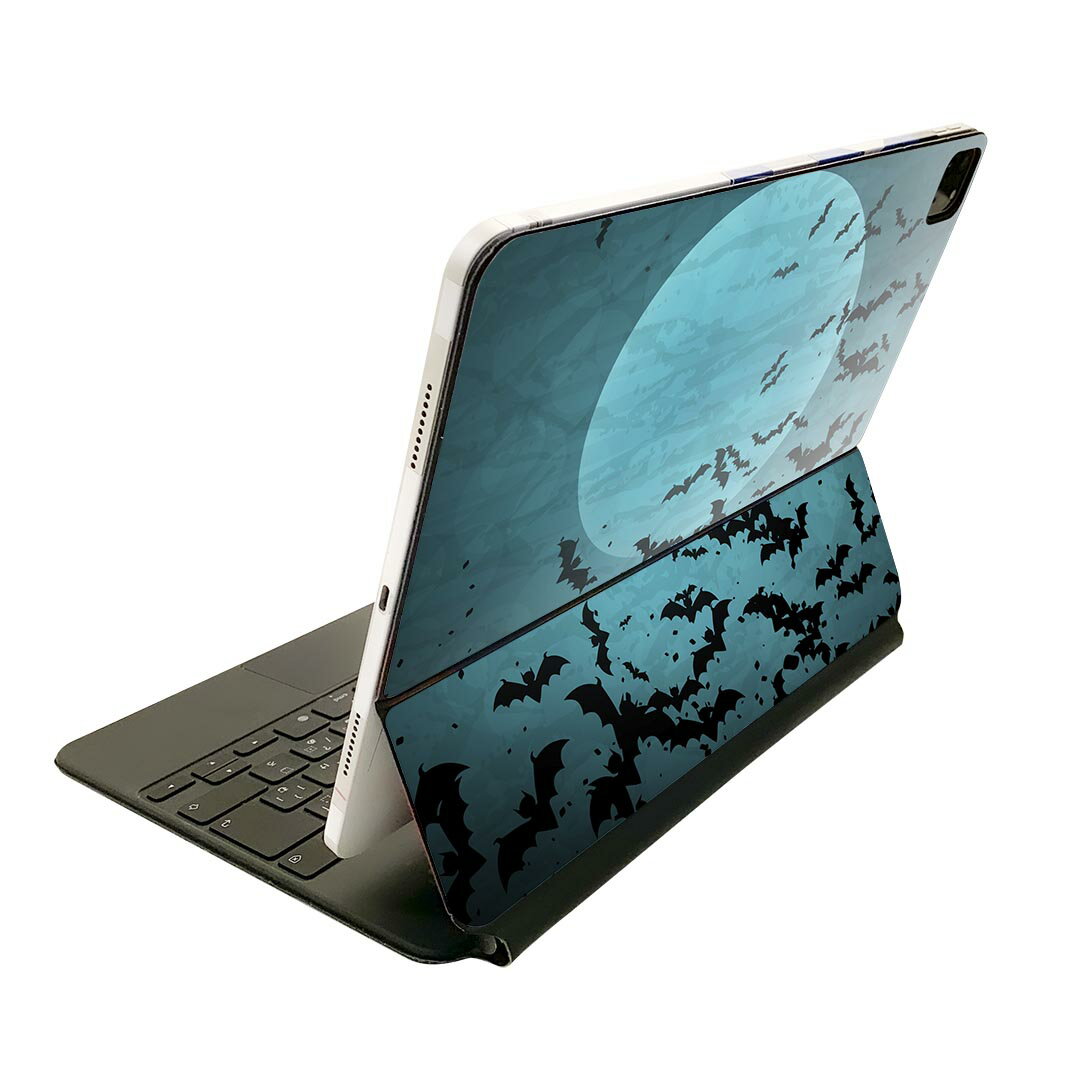 Magic Keyboard 用 スキンシール 11インチ iPad Pro用 第1-4世代 iPad Air 第4-5世代 対応 全面スキンシール フル 前面 背面 保護シール 人気 001055 コウモリ 満月