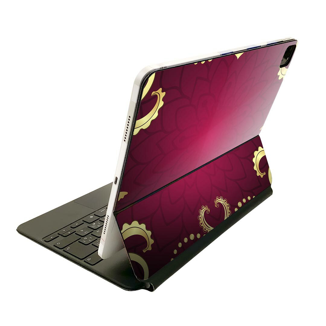 Magic Keyboard 用 スキンシール 11インチ iPad Pro用 第1-4世代 iPad Air 第4-5世代 対応 全面スキンシール フル 前面 背面 保護シール 人気 001059 模様　蓮