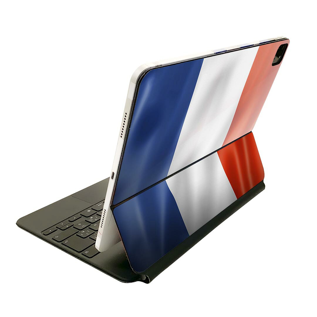 Magic Keyboard 12.9インチ iPad Pro（第4世代、第5世代、第6世代）対応 apple アップル アイパッド 全面スキンシール フル 前面 背面 保護シール 人気 フランス　国旗 001184
