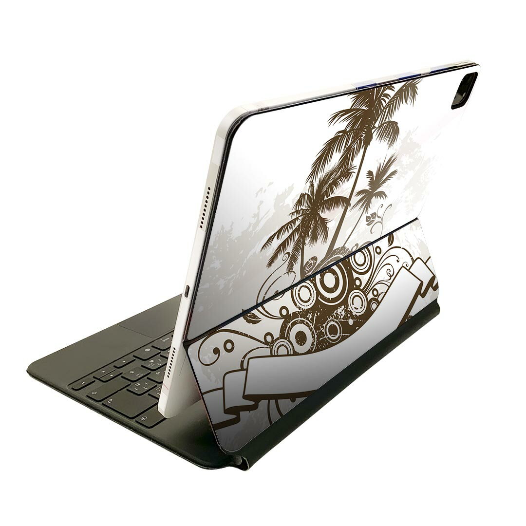 Magic Keyboard 12.9インチ iPad Pro(第4世代、第5世代、第6世代)対応 apple アップル アイパッド 全面スキンシール フル 前面 背面 保護シール 人気 ヤシの木 ハワイ 001188
