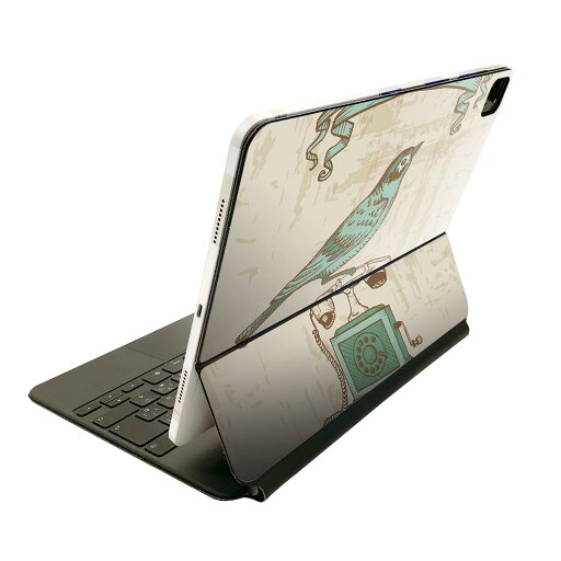 Magic Keyboard 用 スキンシール 11インチ iPad Pro用 第1-4世代 iPad Air 第4-5世代 対応 全面スキンシール フル 前面 背面 保護シール 人気 001199 レトロ 鳥 電話 Magic Keyboard 用 スキンシール 11インチ iPad Pro用 第1-4世代 iPad Air 第4-5世代 対応 全面スキンシール フル 前面 背面 保護シール 人気 001199 レトロ 鳥 電話