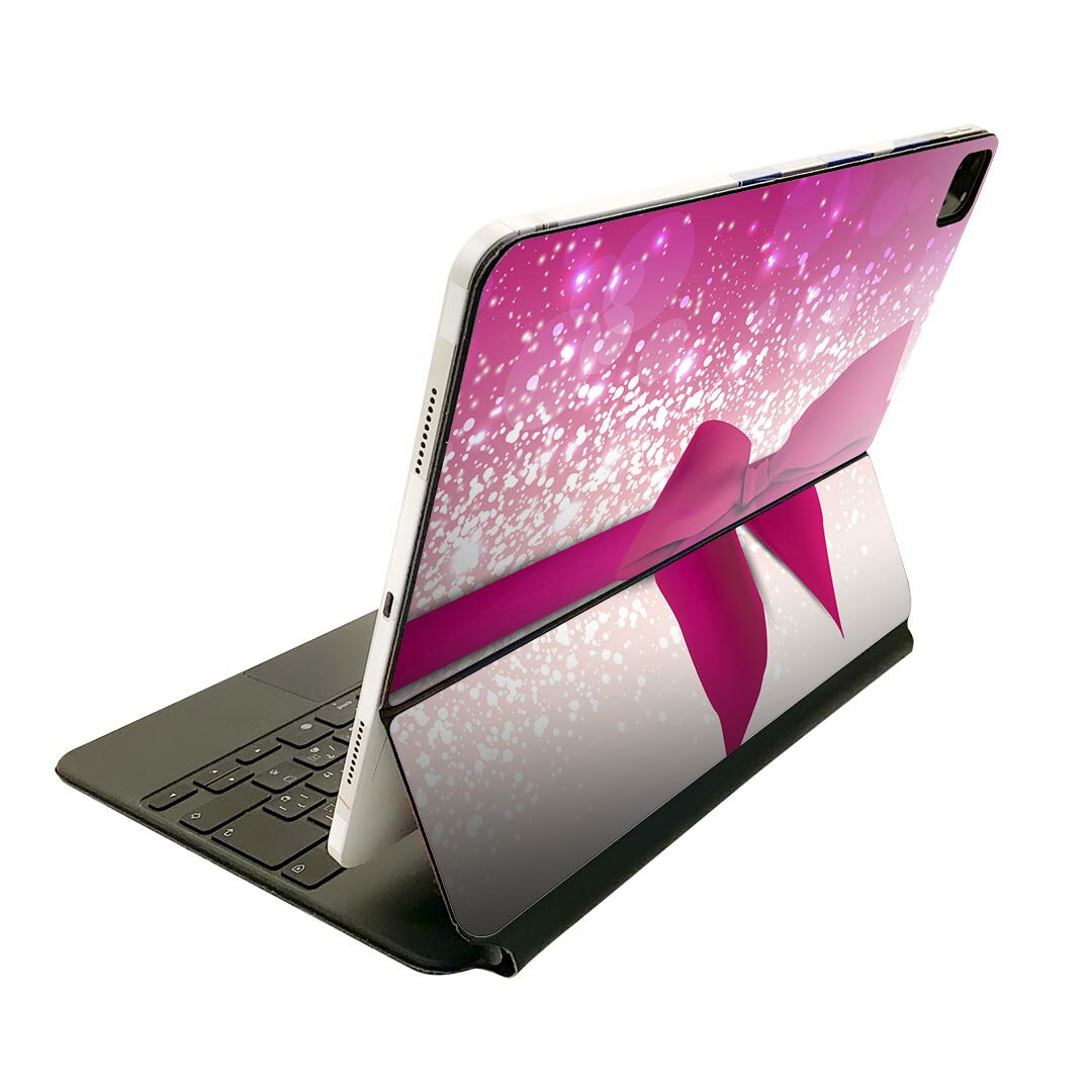 Magic Keyboard 用 スキンシール 11インチ iPad Pro用 第1-4世代 iPad Air 第4-5世代 対応 全面スキンシール フル 前面 背面 保護シール 人気 001238 リボン　キラキラ