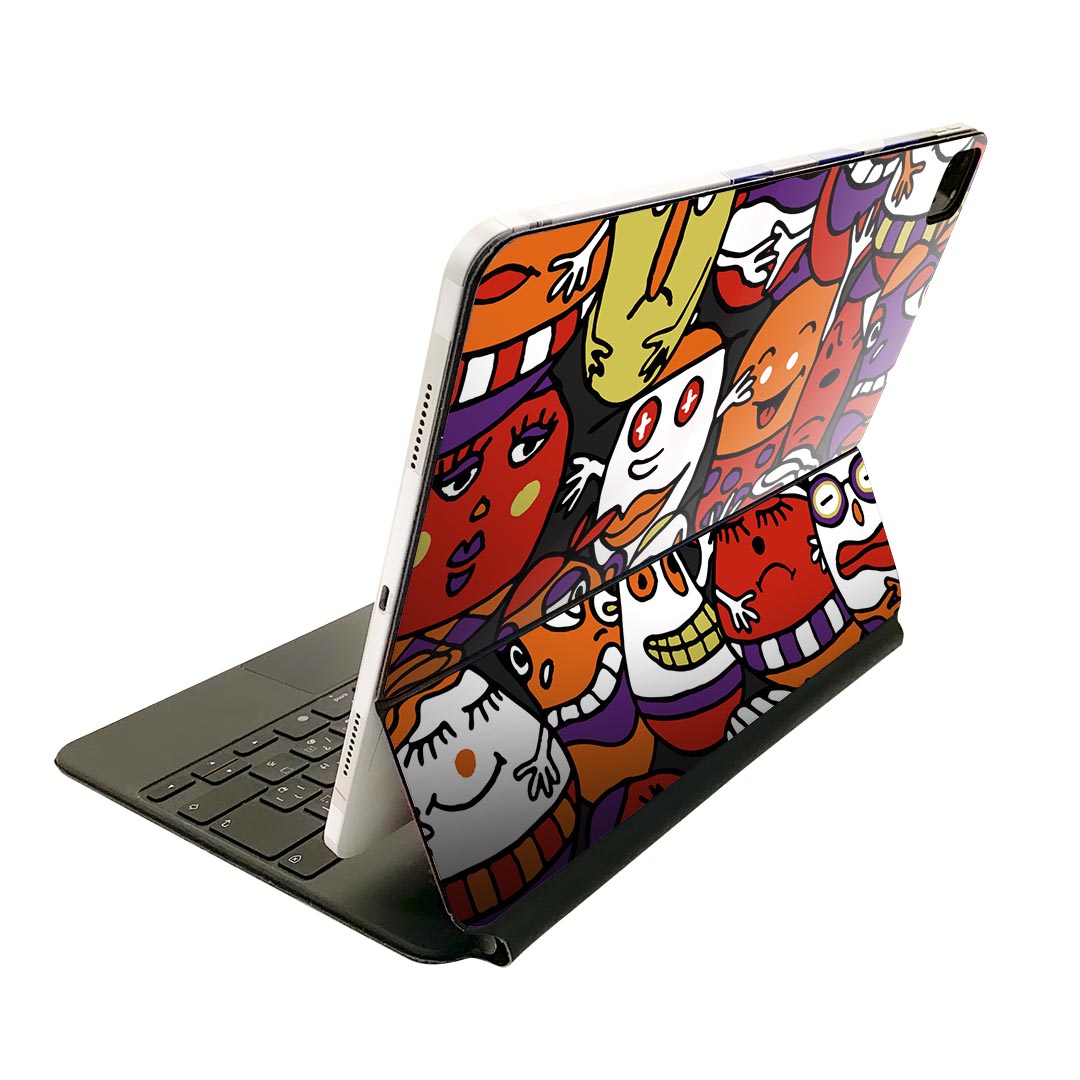 Magic Keyboard 12.9インチ iPad Pro（第4世代、第5世代、第6世代）対応 apple アップル アイパッド 全面スキンシール フル 前面 背面 保護シール 人気 タマゴ お化け 001249