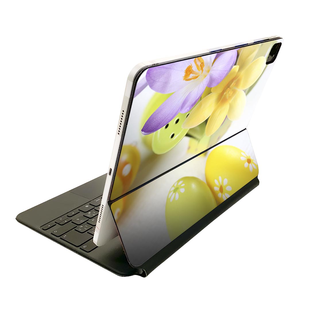 Magic Keyboard 12.9インチ iPad Pro（第4世代、第5世代、第6世代）対応 apple アップル アイパッド　全面スキンシール フル 前面　背面 保護シール 人気 001565 花　卵(2.0)