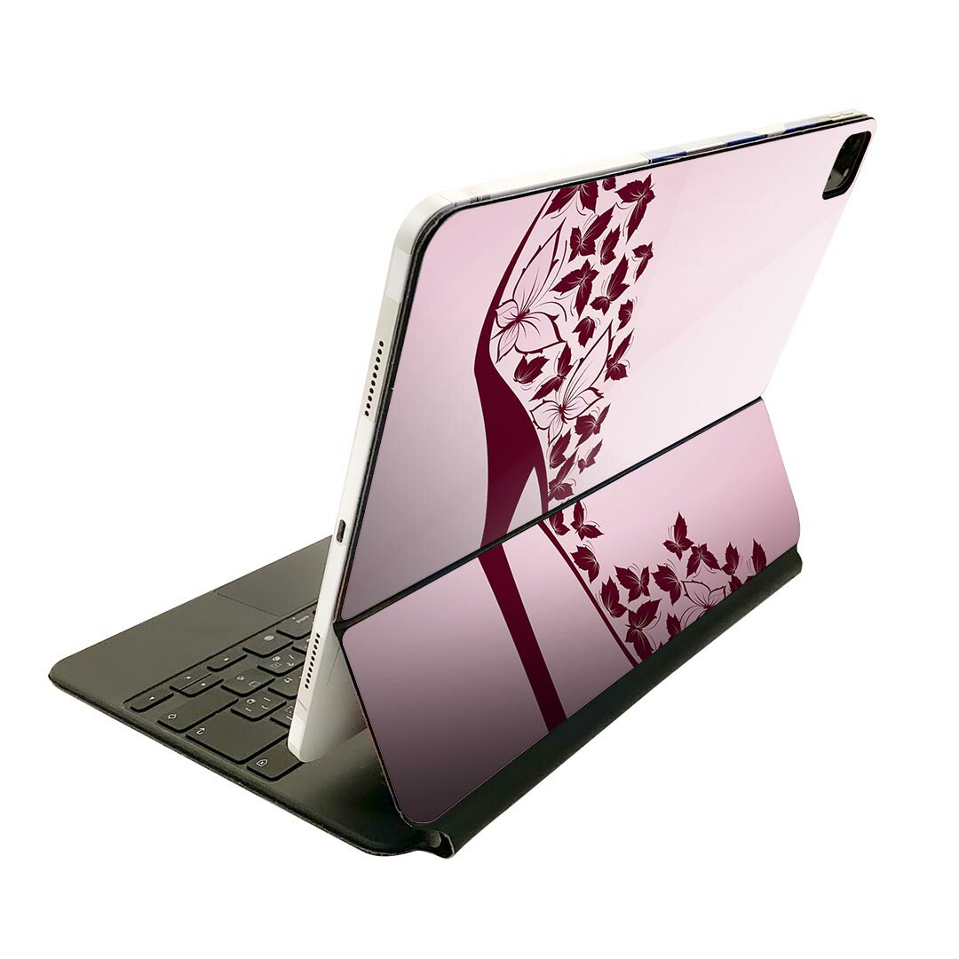 Magic Keyboard 12.9インチ iPad Pro（第4世代、第5世代、第6世代）対応 apple アップル アイパッド 全面スキンシール フル 前面 背面 保護シール 人気 ヒール パンプス 靴 蝶 001579