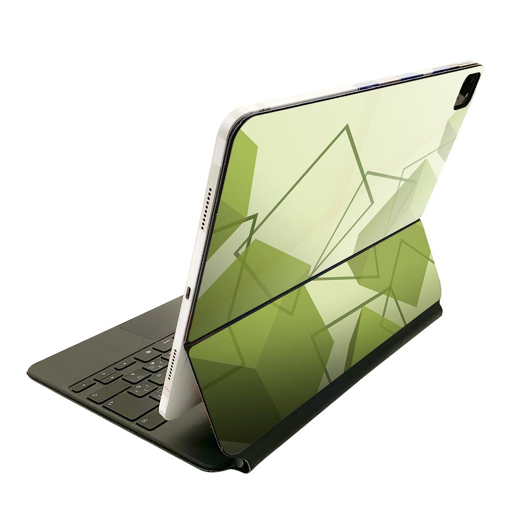 Magic Keyboard 用 スキンシール 11インチ iPad Pro用 第1-4世代 iPad Air 第4-5世代 対応 全面スキンシール フル 前面 背面 保護シール 人気 001867 シンプル 模様 緑