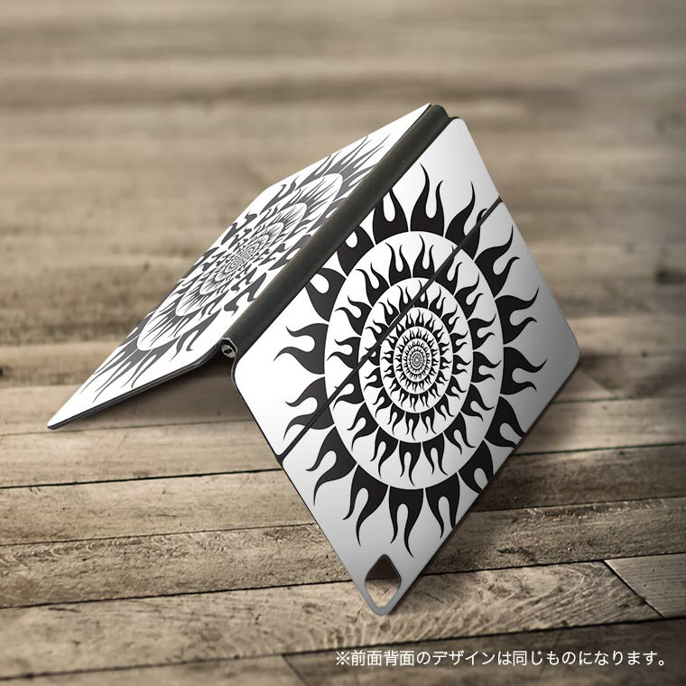 Magic Keyboard 12.9インチ iPad Pro（第4世代、第5世代、第6世代）対応 apple アップル アイパッド 全面スキンシール フル 前面 背面 保護シール 人気 太陽　黒 006936