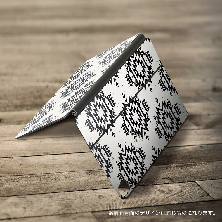 Magic Keyboard 用 スキンシール 11インチ iPad Pro用 第1-4世代 iPad Air 第4-5世代 対応 全面スキンシール フル 前面 背面 保護シール 人気 010891 ネイティブ柄　白　黒