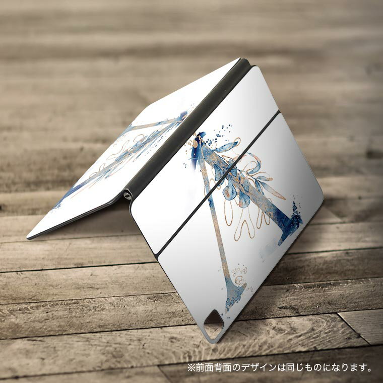 Magic Keyboard 12.9インチ iPad Pro（第4世代、第5世代、第6世代）対応 apple アップル アイパッド　全面スキンシール フル 前面　背面 保護シール 人気 019674 フォント 文字 v アルファベット