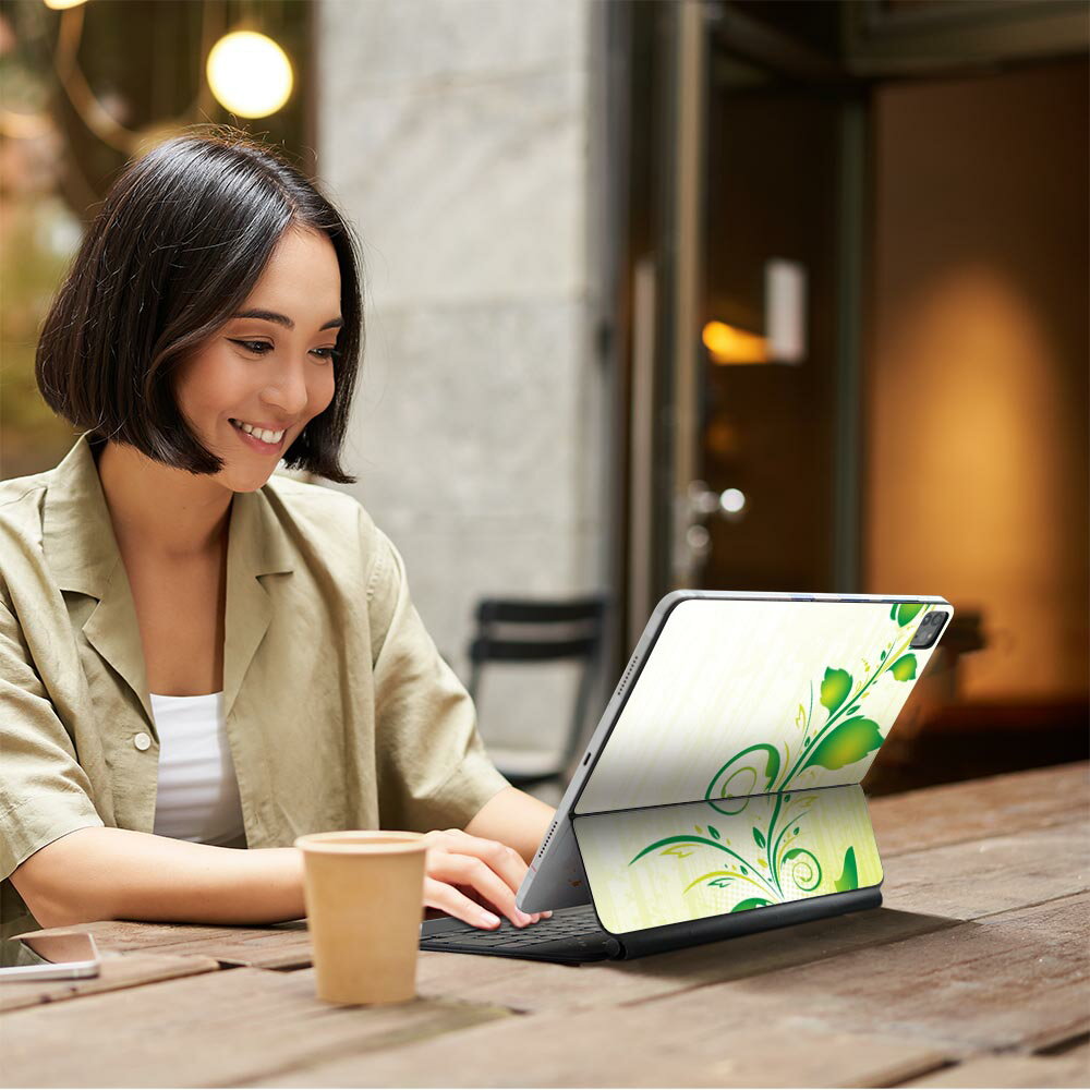 Magic Keyboard 12.9インチ iPad Pro（第4世代、第5世代、第6世代）対応 apple アップル アイパッド 全面スキンシール フル 前面 背面 保護シール 人気 花　 007222