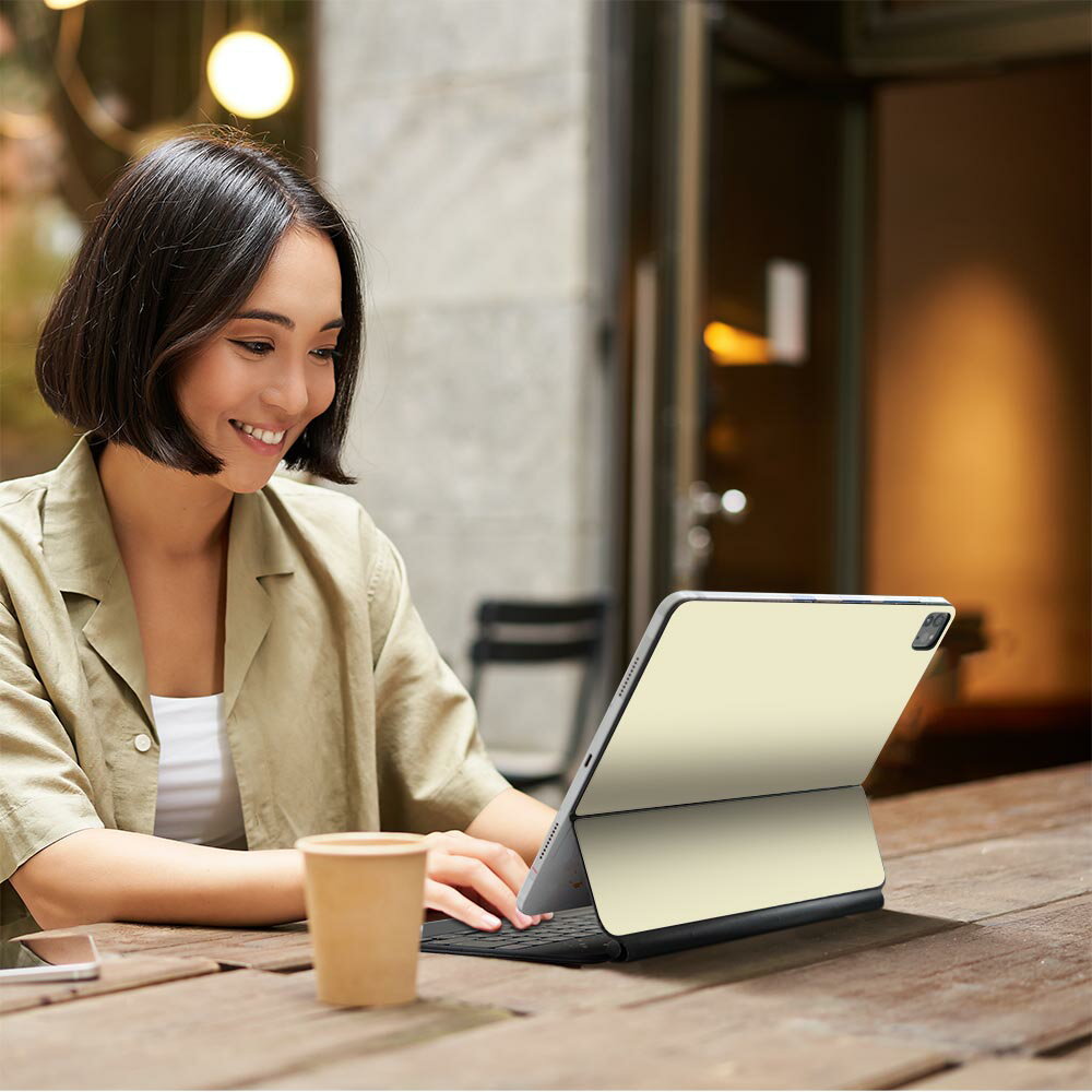 Magic Keyboard 12.9インチ iPad Pro（第4世代、第5世代、第6世代）対応 apple アップル アイパッド 全面スキンシール フル 前面 背面 保護シール 人気 シンプル　無地　白 008963 2
