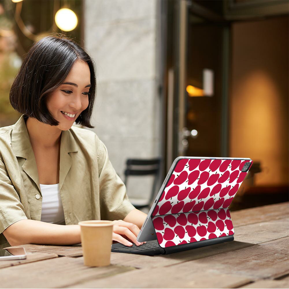 Magic Keyboard 12.9インチ iPad Pro（第4世代、第5世代、第6世代）対応 apple アップル アイパッド 全面スキンシール フル 前面 背面 保護シール 人気 りんご　赤　果物 011247 2