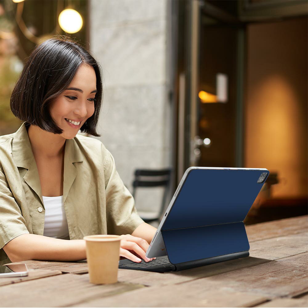 Magic Keyboard 12.9インチ iPad Pro（第4世代、第5世代、第6世代）対応 apple アップル アイパッド 全面スキンシール フル 前面 背面 保護シール 人気 青　単色　シンプル 012249 2