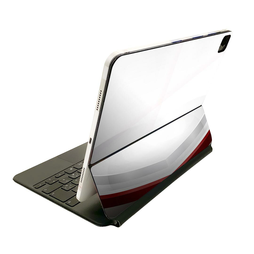 Magic Keyboard 12.9インチ iPad Pro（第4世代、第5世代、第6世代）対応 apple アップル アイパッド 全面スキンシール フル 前面 背面 保護シール 人気 シンプル　赤　白 002152