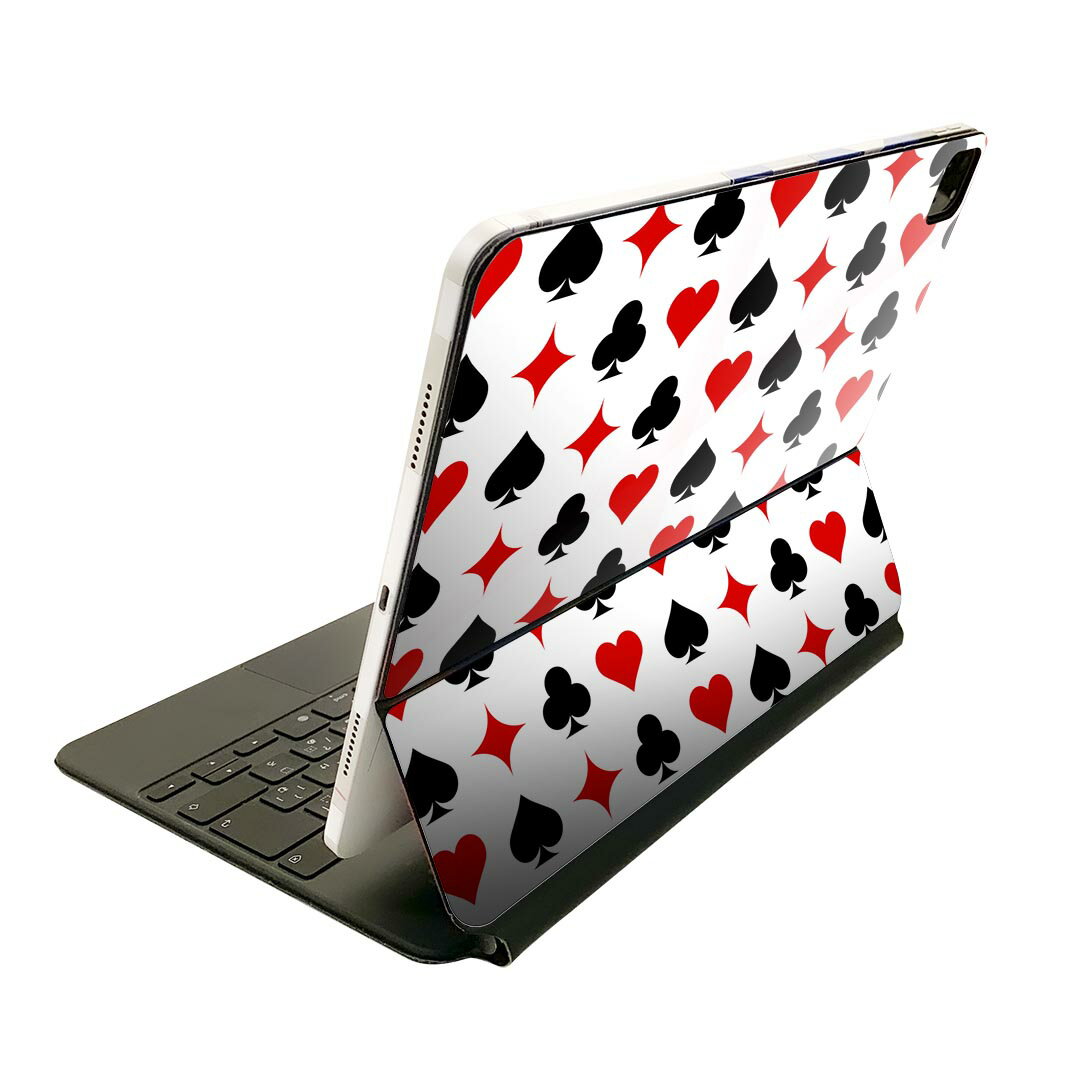 Magic Keyboard 12.9インチ iPad Pro(第4世代、第5世代、第6世代)対応 apple アップル アイパッド 全面スキンシール フル 前面 背面 保護シール 人気 トランプ 模様 002381