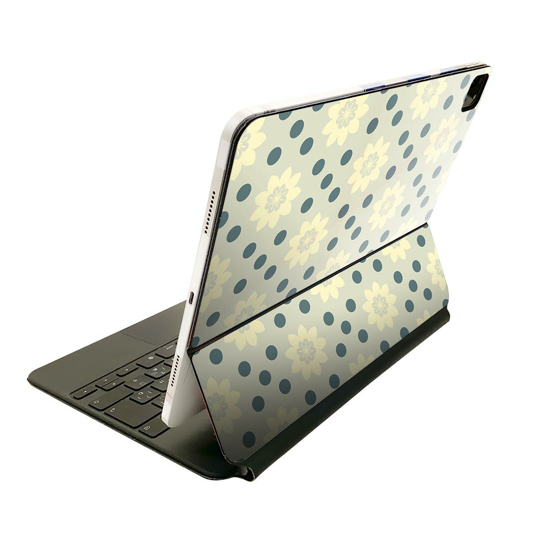 Magic Keyboard 用 スキンシール 11インチ iPad Pro用 第1-4世代 iPad Air 第4-5世代 対応 全面スキンシール フル 前面 背面 保護シール 人気 002433 花　模様