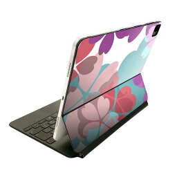Magic Keyboard 12.9インチ iPad Pro（第4世代、第5世代、第6世代）対応 apple アップル アイパッド　全面スキンシール フル 前面　背面 保護シール 人気 002472 花　　ピンク