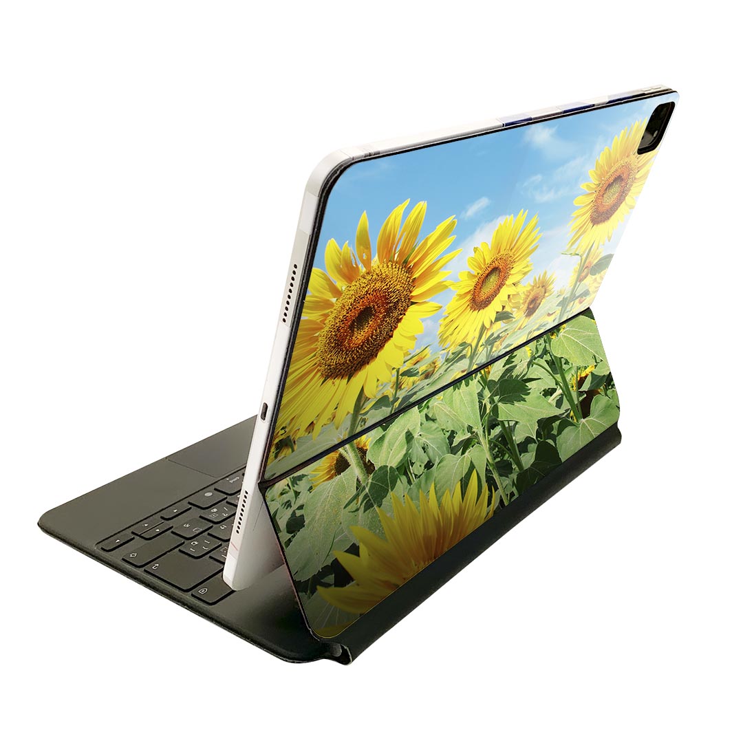 Magic Keyboard 用 スキンシール 11インチ iPad Pro用 第1-4世代 iPad Air 第4-5世代 対応 全面スキンシール フル 前面 背面 保護シール 人気 002501 花 ひまわり 写真