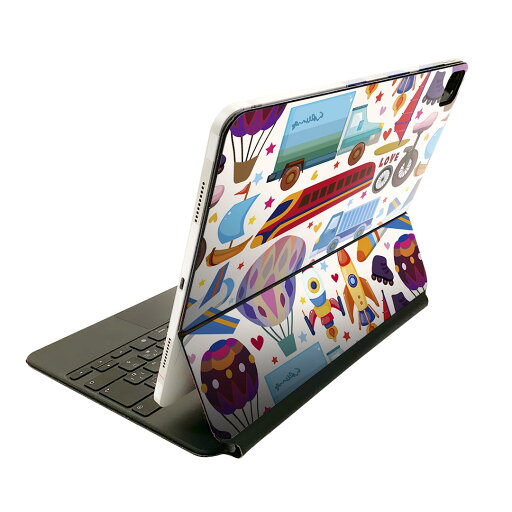 Magic Keyboard 用 スキンシール 11インチ iPad Pro用 第1-4世代 iPad Air 第4-5世代 対応 全面スキンシール フル 前面 背面 保護シール 人気 002572 乗り物 イラスト カラフル Magic Keyboard 用 スキンシール 11インチ iPad Pro用 第1-4世代 iPad Air 第4-5世代 対応 全面スキンシール フル 前面 背面 保護シール 人気 002572 乗り物 イラスト カラフル