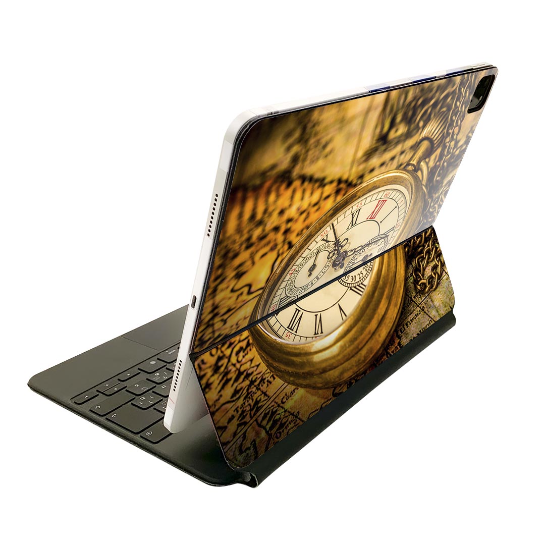 Magic Keyboard 12.9インチ iPad Pro(第4世代、第5世代、第6世代)対応 apple アップル アイパッド 全面スキンシール フル 前面 背面 保護シール 人気 時計 レトロ 写真 002687