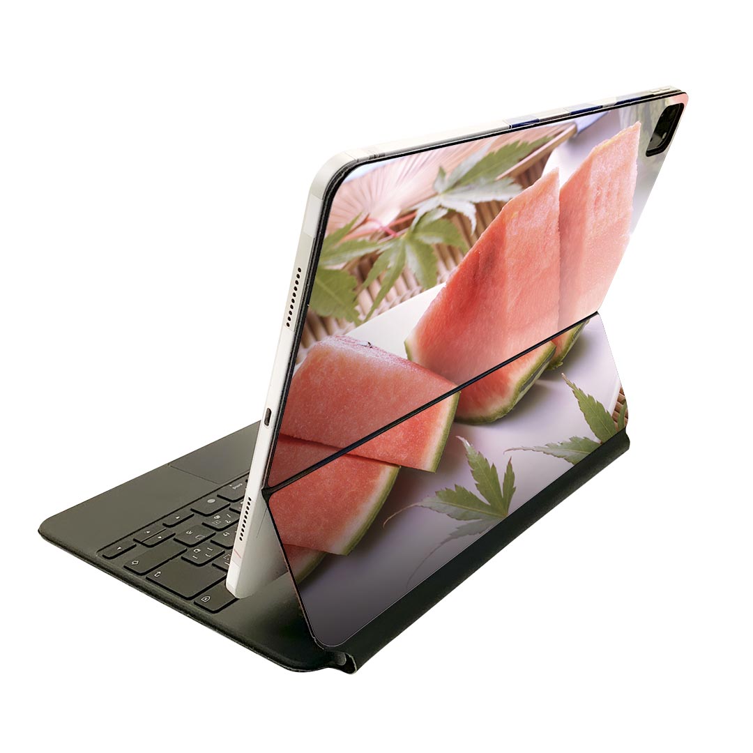 Magic Keyboard 12.9インチ iPad Pro（第4世代、第5世代、第6世代）対応 apple アップル アイパッド　全面スキンシール フル 前面　背面 保護シール 人気 002779 夏　スイカ　写真
