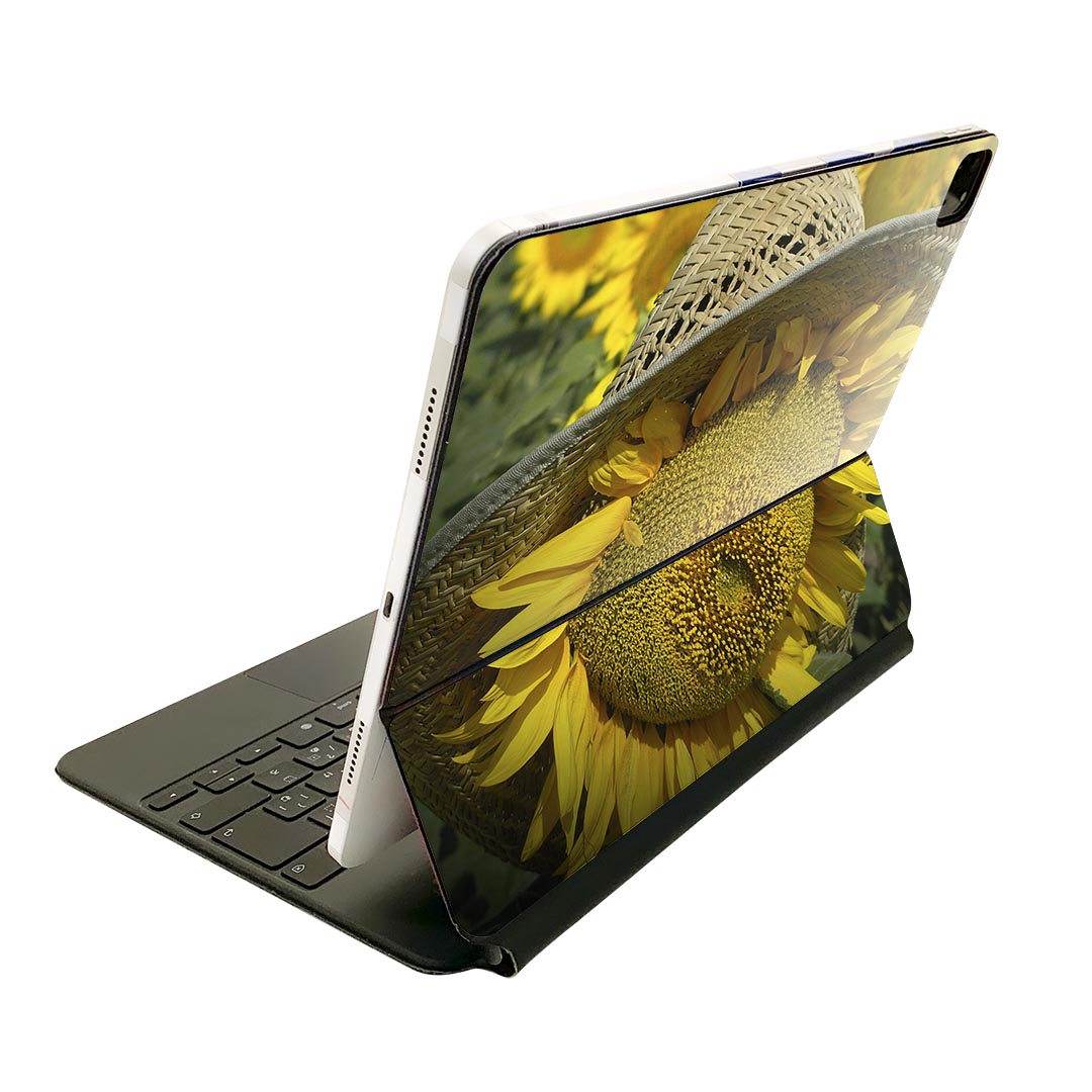 Magic Keyboard 用 スキンシール 11インチ iPad Pro用 第1-4世代 iPad Air 第4-5世代 対応 全面スキンシール フル 前面 背面 保護シール 人気 002800 ひまわり 花 写真