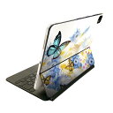 Magic Keyboard 用 スキンシール 11インチ iPad Pro用 第1-4世代 iPad Air 第4-5世代 対応 全面スキンシール フル 前面 背面 保護シール 人気 002855 花 蝶 青(2)